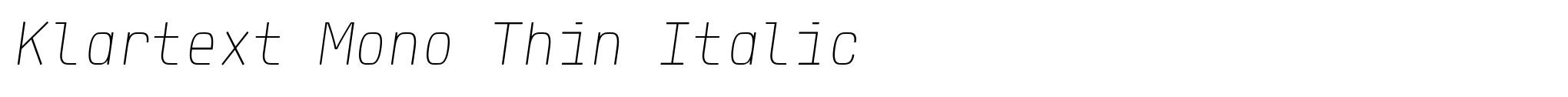 Klartext Mono Thin Italic image